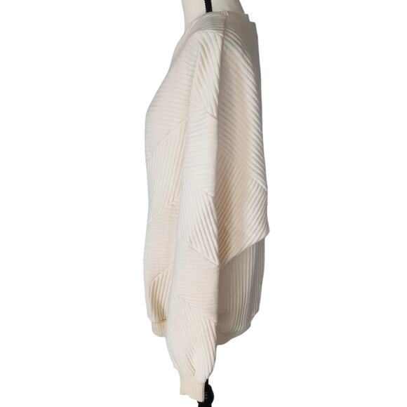 Vintage Kamikaze Cotler 80 90s Off White Ribbed 3D Slouch Sweatshirt Women Large - Picture 5 of 7